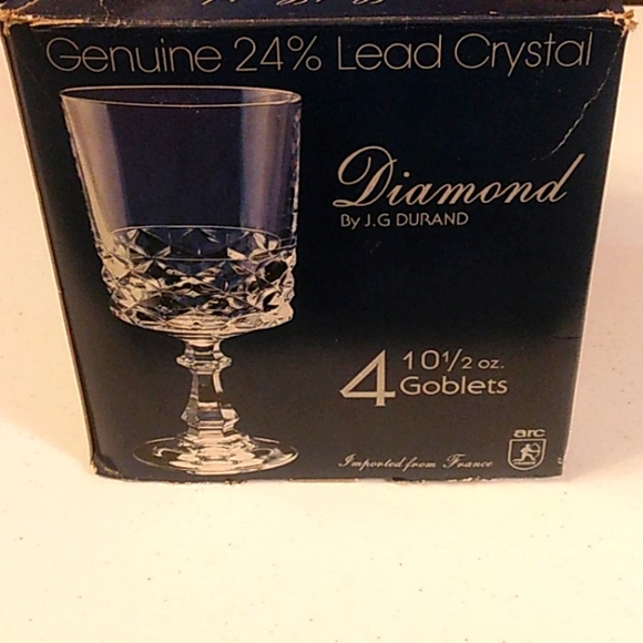 Diamond By J G Durand set of 4--10.5 Oz. Goblets Imported from France - Picture 6 of 6